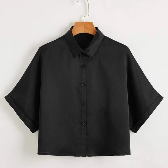 SHEIN Tops - Women’s Cropped Collared Blouse